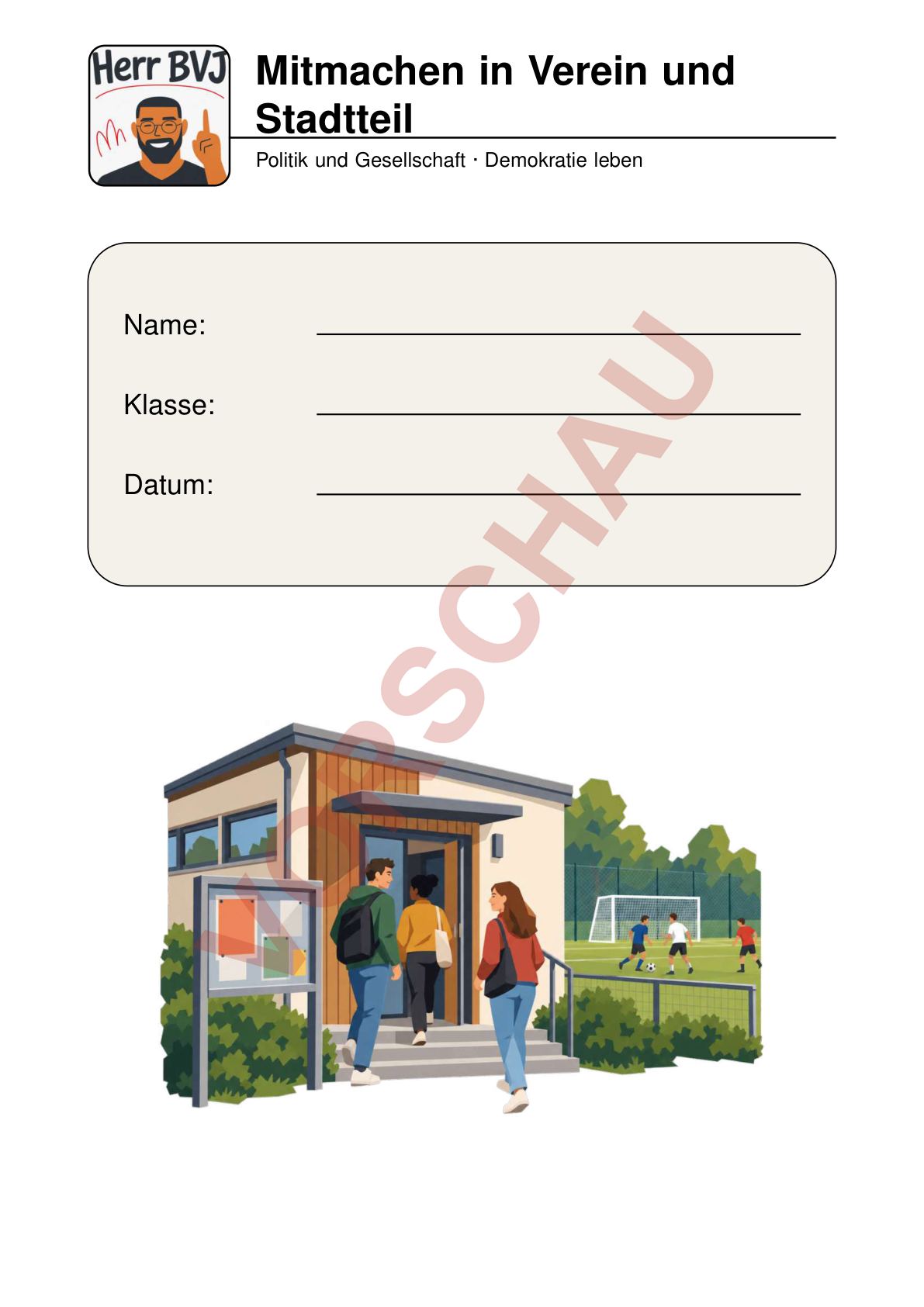 Deckblatt des Arbeitshefts Mitmachen in Verein und Stadtteil (Vorschau)